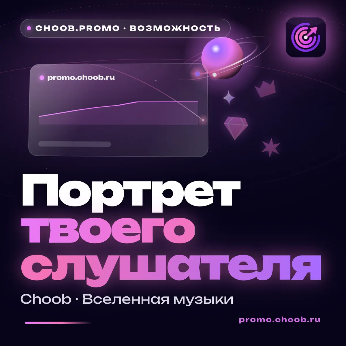 Обложка материала «Портрет вашего слушателя» — рубрика «Фишки», журнал Choob